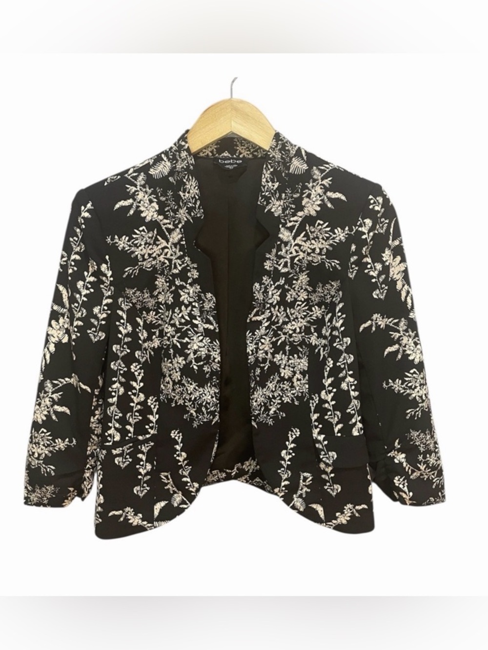 Bebe Black and White Floral Women's Blazer